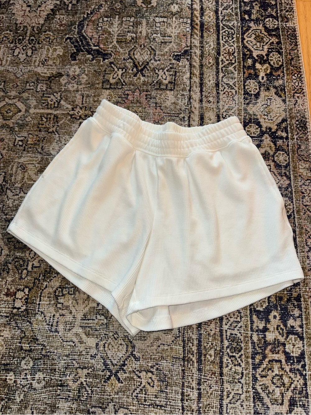 Gilly Hicks White Ribbed Lounge Shorts